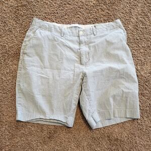 Polo ralph lauren seersucker 9" shorts striped blue white cotton 36